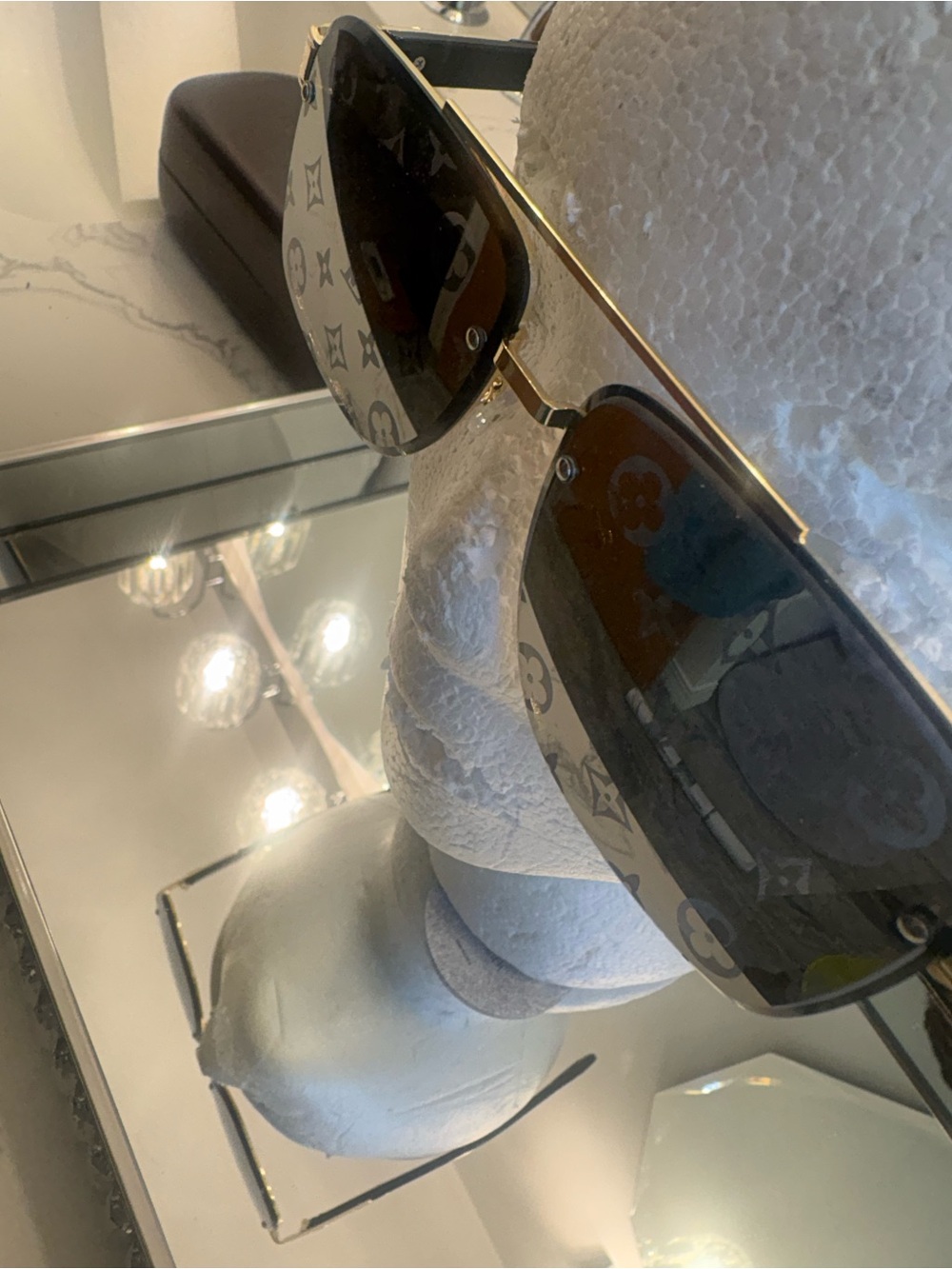 Gold Frame Sunglasses with Brown Gradient Lenses